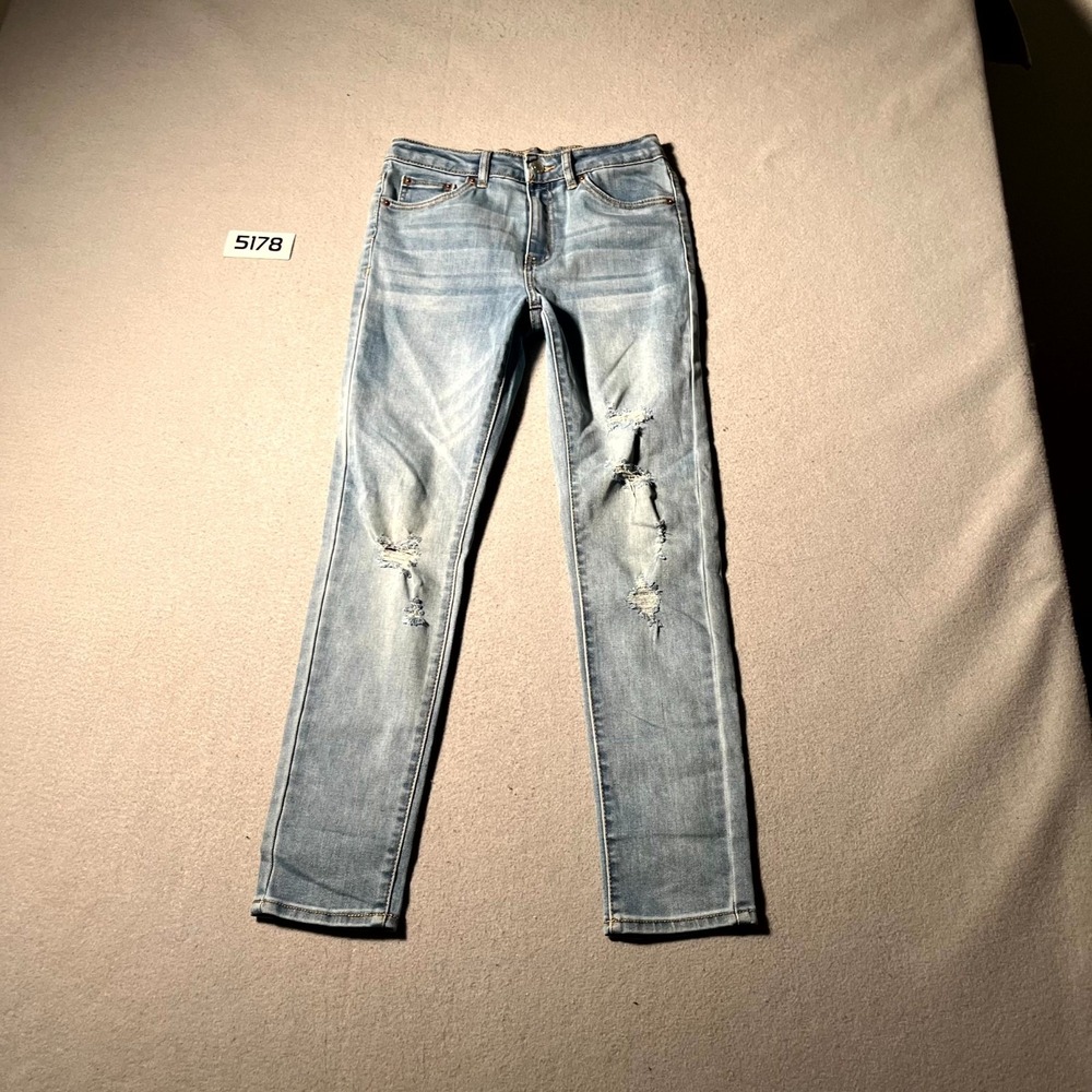 Signature by Levi's Super Skinny Jeans Women 12 Blue Denim High Rise Distressed